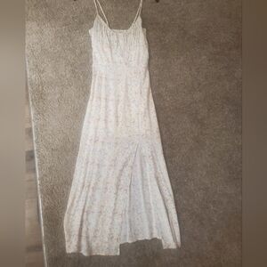 l*space Cream Maxi Slip Dress with Blush & Blue Floral Print size Xs, preloved